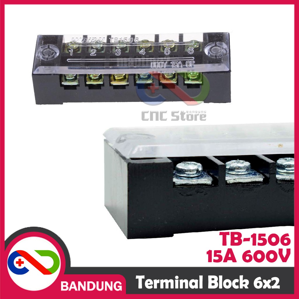 TERMINAL BLOCK 6X2 12 TITIK TB-1506 15A 600V