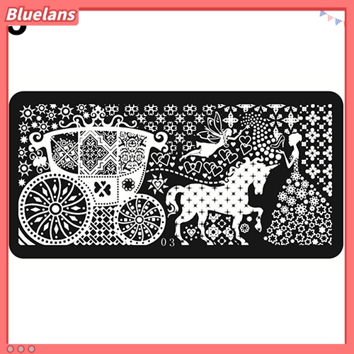 Bluelans Stempel / Cap Kuku Motif Print Untuk Nail Art / Manicure DIY