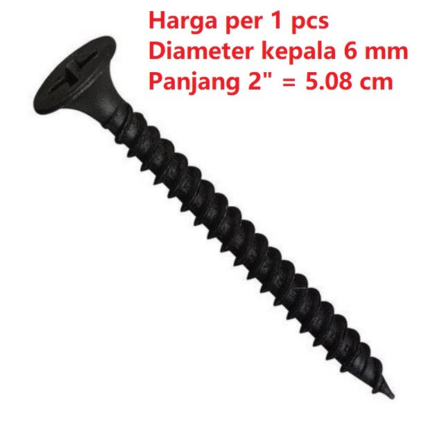 Drywall screw sekrup baut ulir lancip dry wall partisi gypsum plafon lisplang talang air bulat kotak