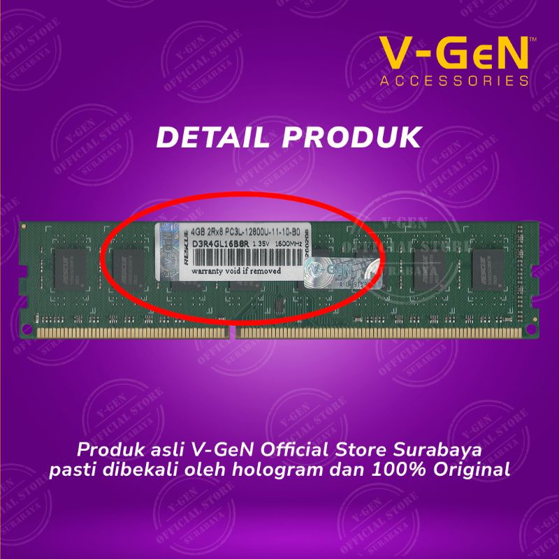 DDR3L Longdimm 4G 12800/1600 Mhz Platinum V-GeN