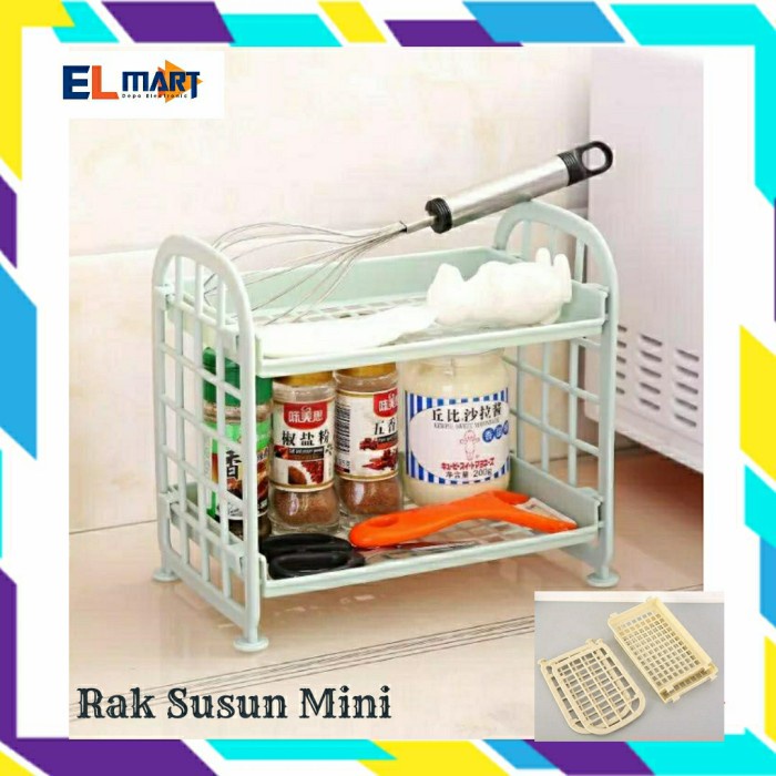 Rak Plastik Mini Serbaguna 2 Susun Rak Meja Dapur Kosmetik RK01