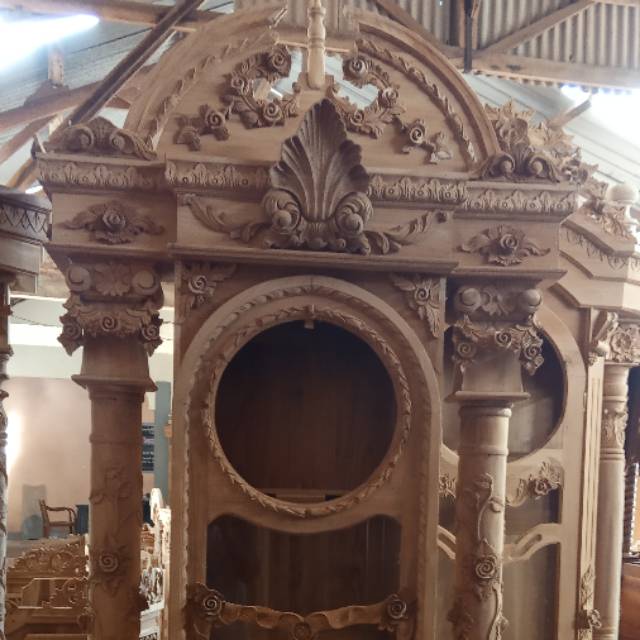 Jam brawijaya jam pajangan jati ukir jepara