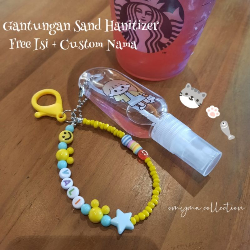 Botol refill Gantungan Premium Hand Sanitizer Free sticker isi gantungan Free custom nama