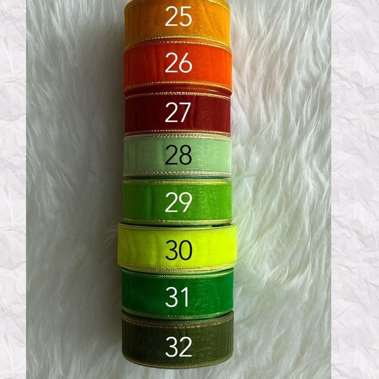 

Pita Organdi List Emas 1 INCH / 2,5 CM (BRAND SAKURA)