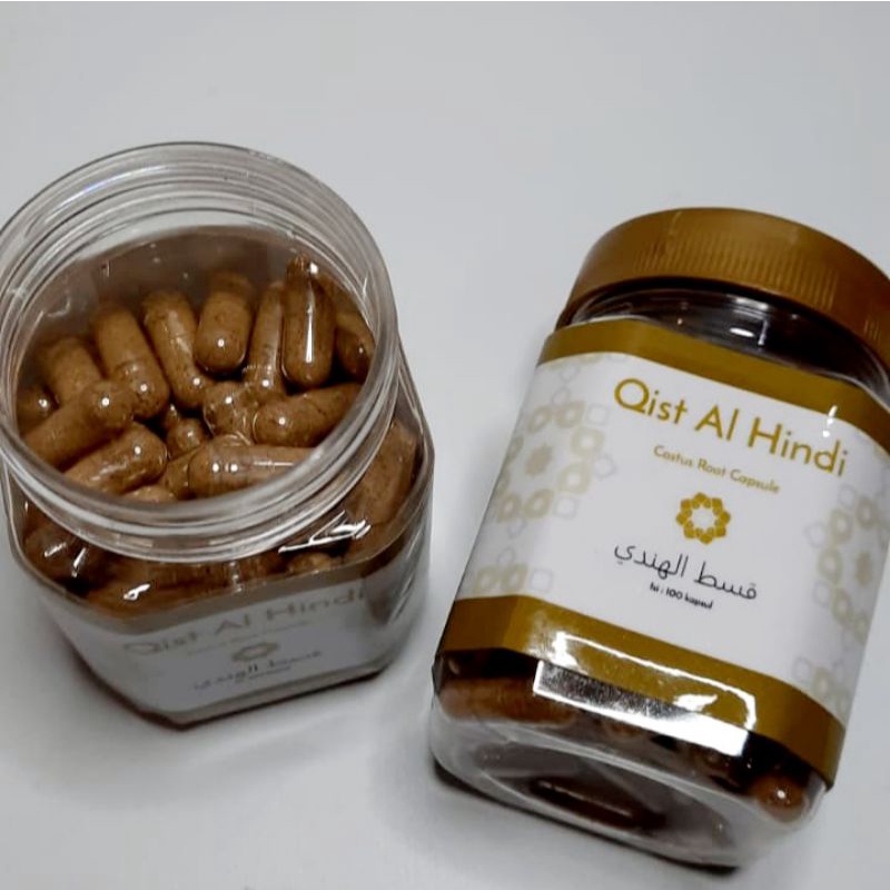 

Kapsul Qist Al Hindi Asli Madinah - Herbal Thibbun Nabawi Isi 100 Butir