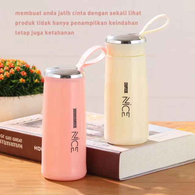 SB168 Botol Minum Kaca Nice 400ML // Cangkir Kaca Nice BPA FREE