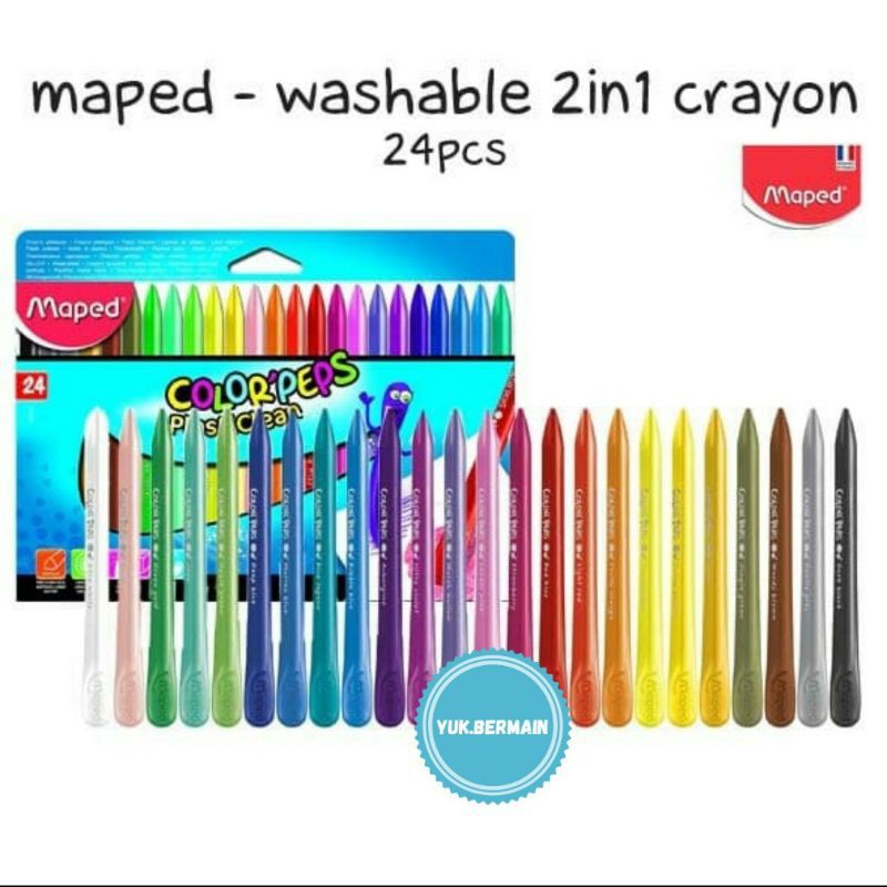 

maped washable 2in1 crayon 24pcs 12pcs