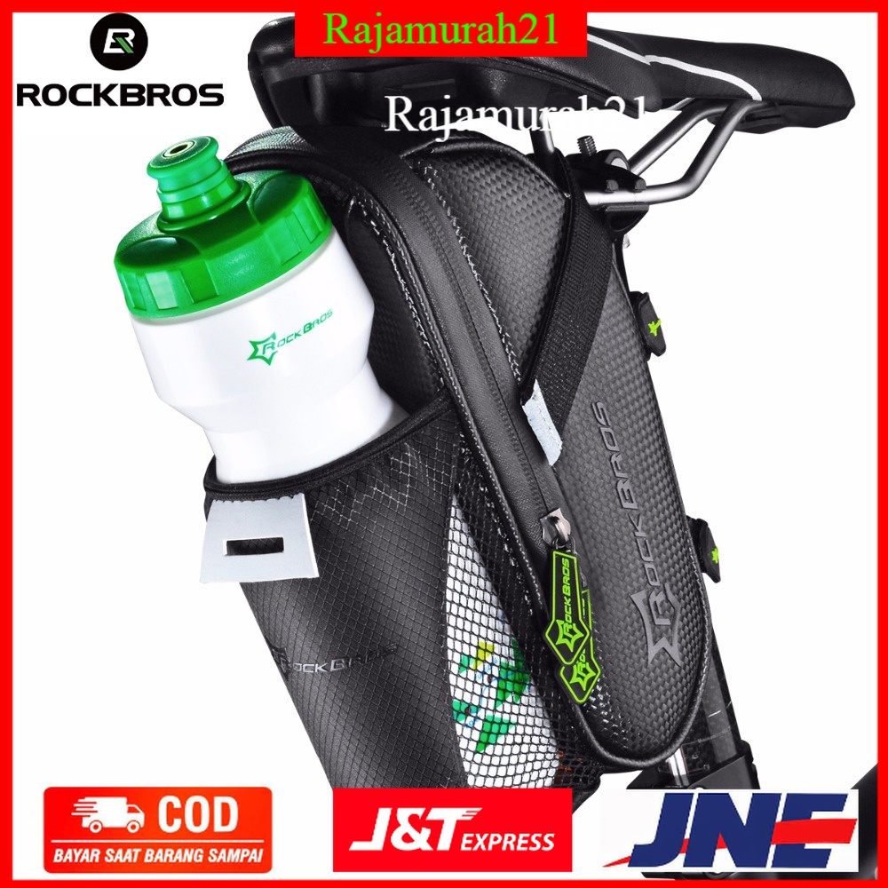 Aksesoris Sepeda/Tas Sepeda/Rockbros Tas Sepeda Microfiber Waterproof dengan Holder Botol Minum - C7-1 - Black