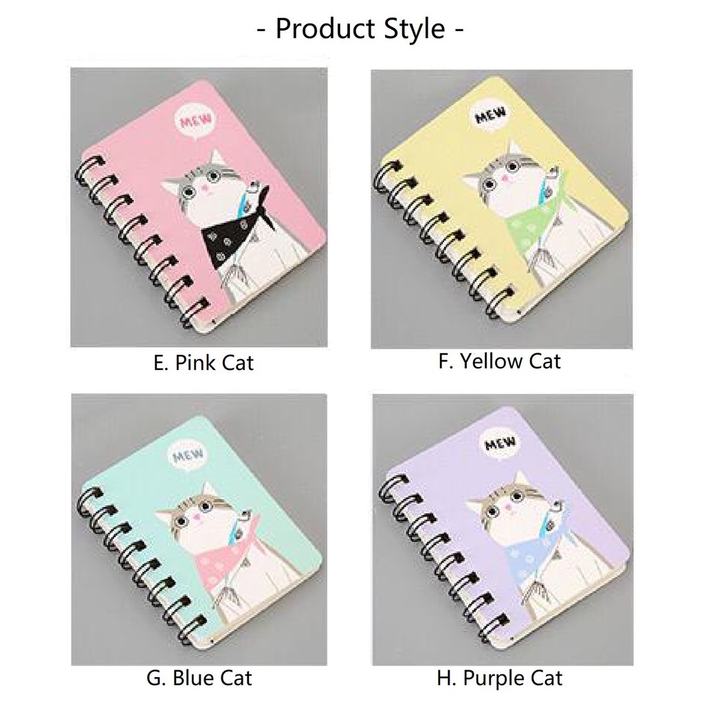 

MINI NOTEBOOK SPIRAL BUKU TULIS BERGARIS MOTIF SLEEPING CAT CUTE / CAT & FISH