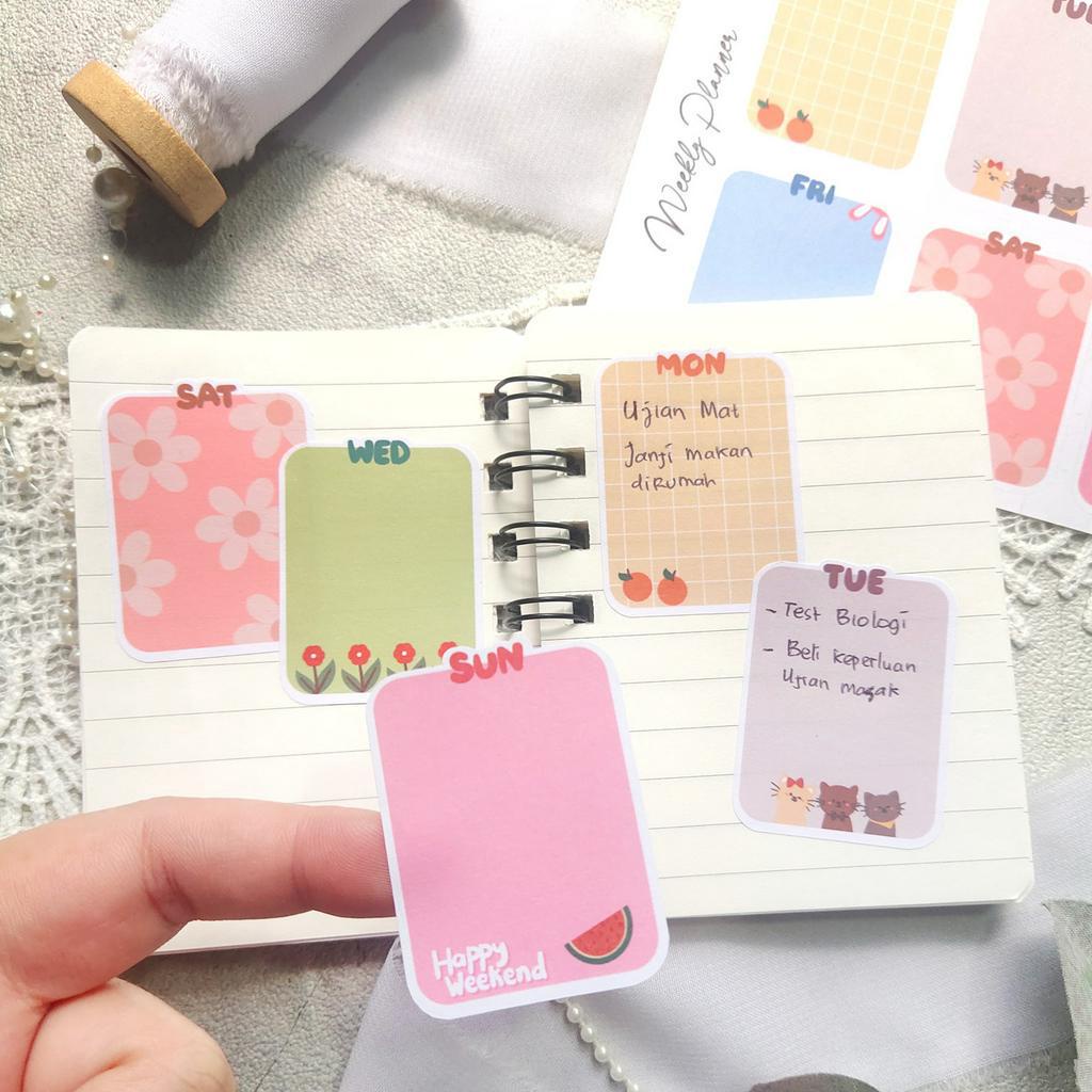 

Weekly Planner sticker note memo journal READY STOK 17 x 10,5 cm