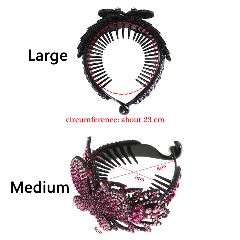 Rhinestone Butterfly Disc Hair Device Fashion Retro Hair Claw Clip Crystal Horsetail Buckle Women Hair Accessories