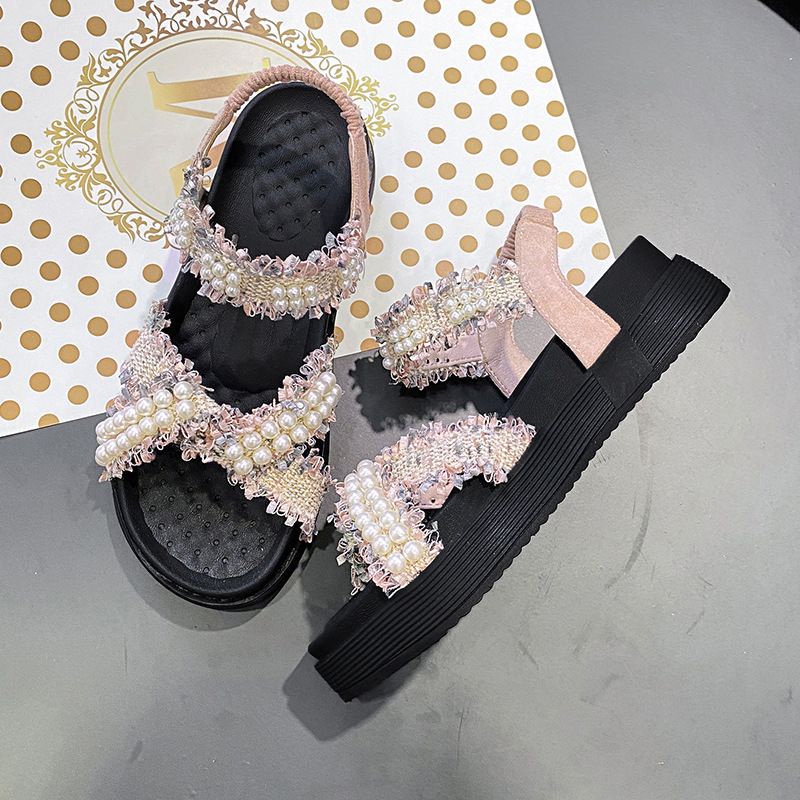【FREE BOX IMPORT】VF8822 - Sandal Tali Mutiara Fashion Wanita Import