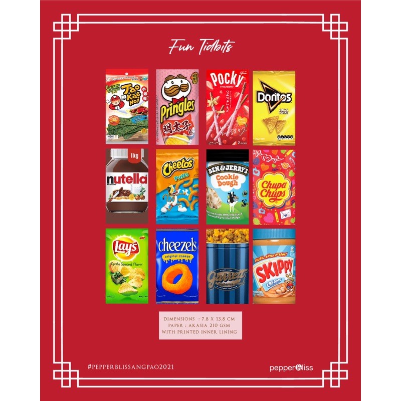 

Amplop Angpao Pepperbliss Design Snack Favorit - set of 12