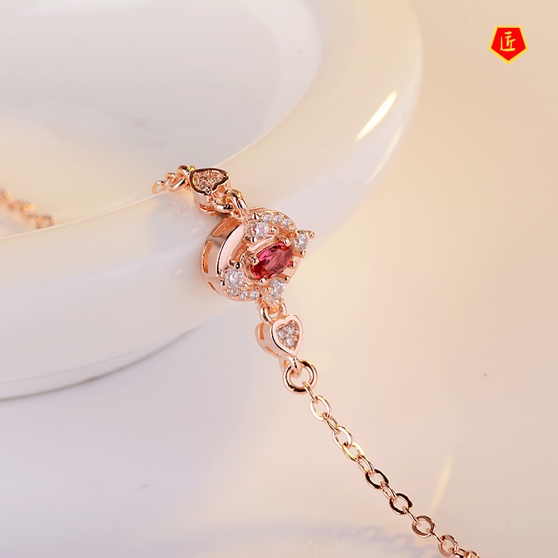 [Ready Stock]Luxury Red Gemstone Bracelet