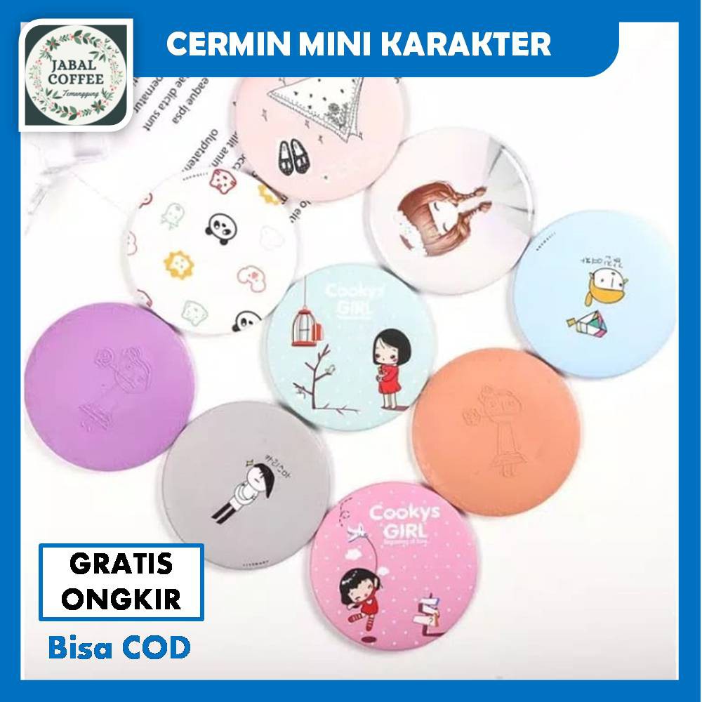 Cermin Bulat Karakter / Kaca Cermin Make Up / Cermin Mini Bulat J72