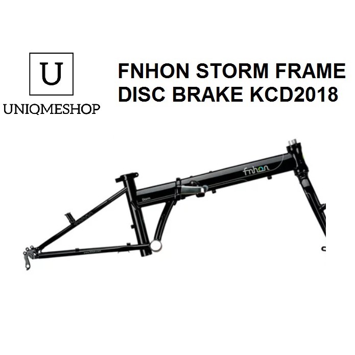 Sepeda Lipat FNHON Storm Frame Disc Brake Discbrake KCD2018 Black Hitam New Baru
