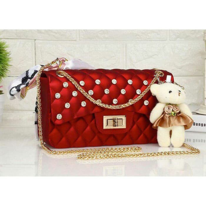 Tas jelly diamond import ukuran besar 22 cm grosir