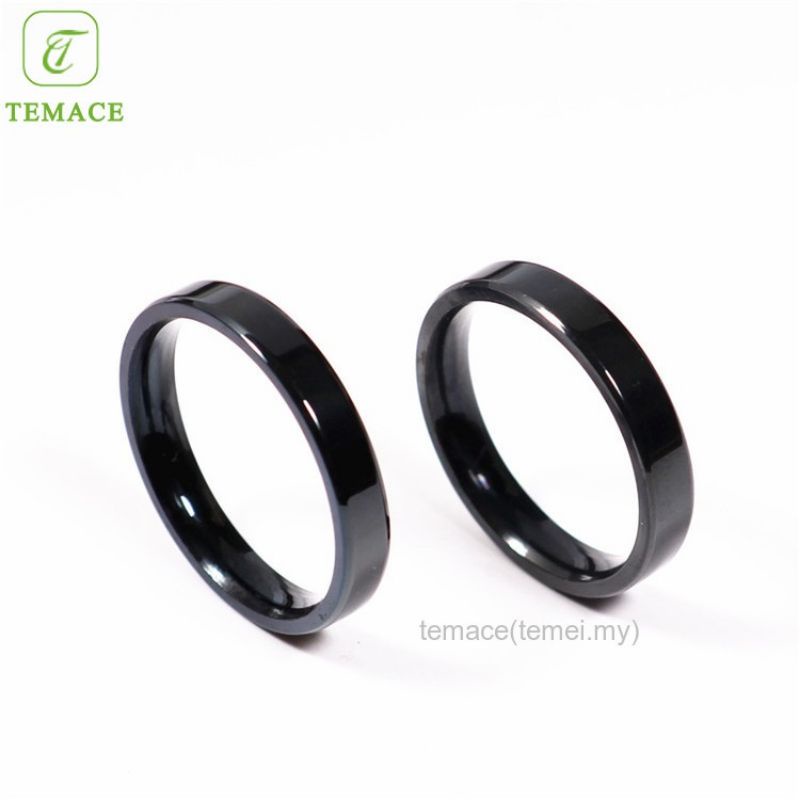 Cincin titanium/couple polos warna hitam termurah | lebar 5mm