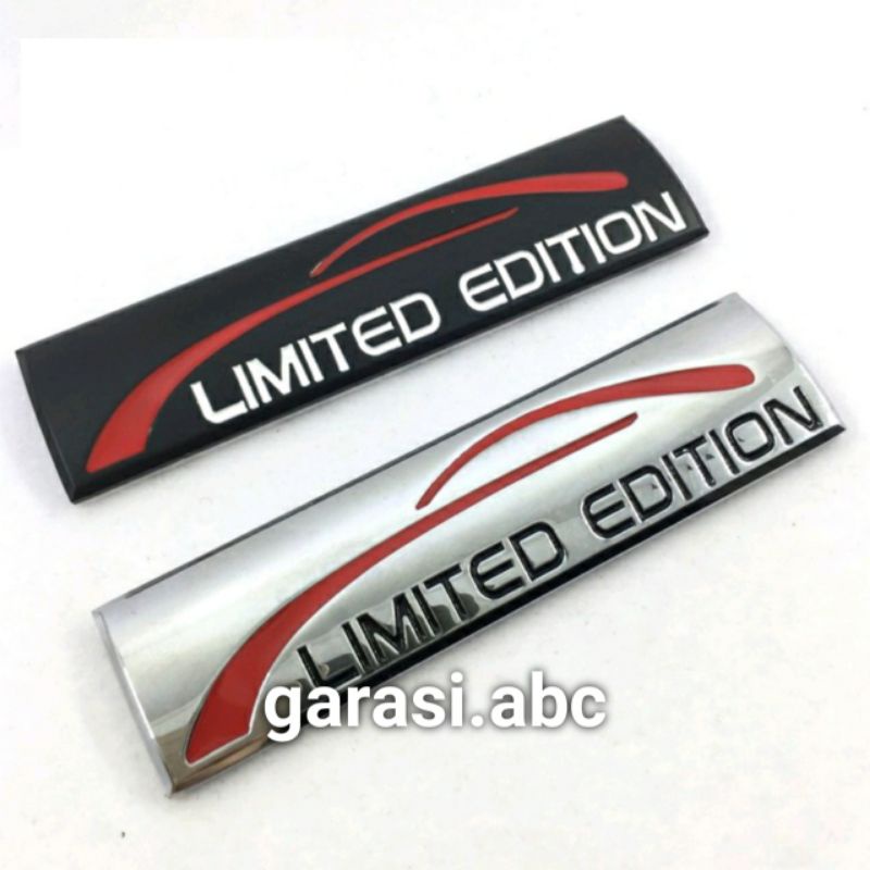 Stiker Emblem Badge Body Limited Edition Timbul 3D Sticker Tulisan Logo Krom Chrome Hitam Metal Besi 3 D Dimensi Bodi Fender Mobil Sepeda Motor Edisi Terbatas