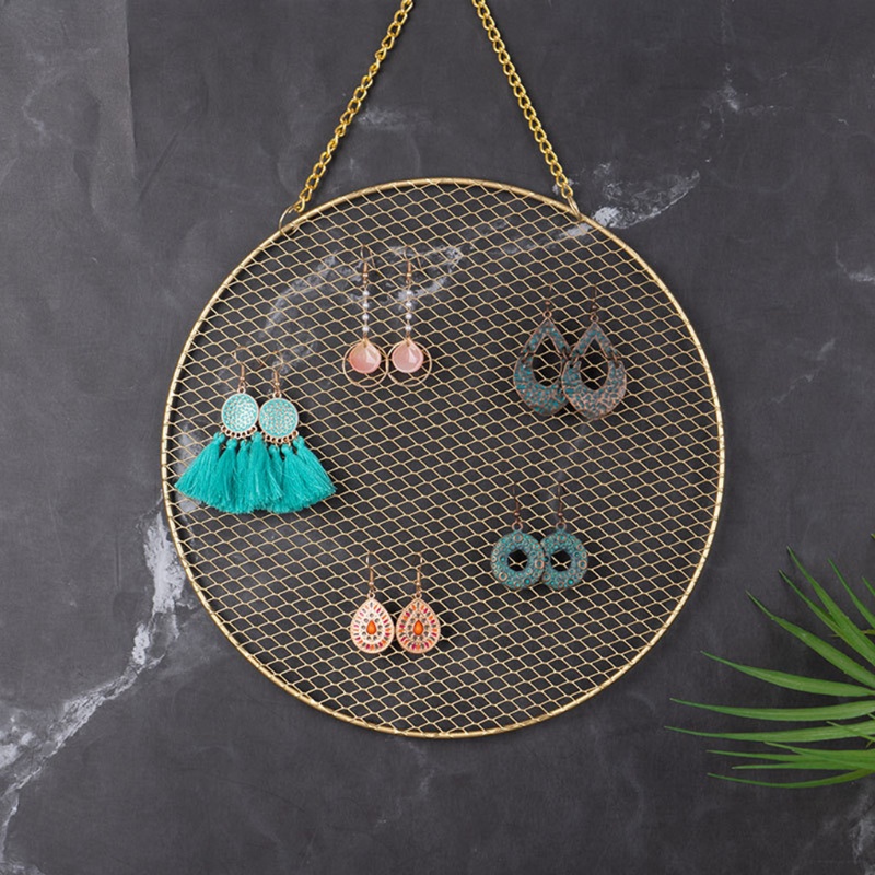 SIY  Round Grid Shape Earring Holder Wall Hanging Exquisite Jewelry Display Stand DIY