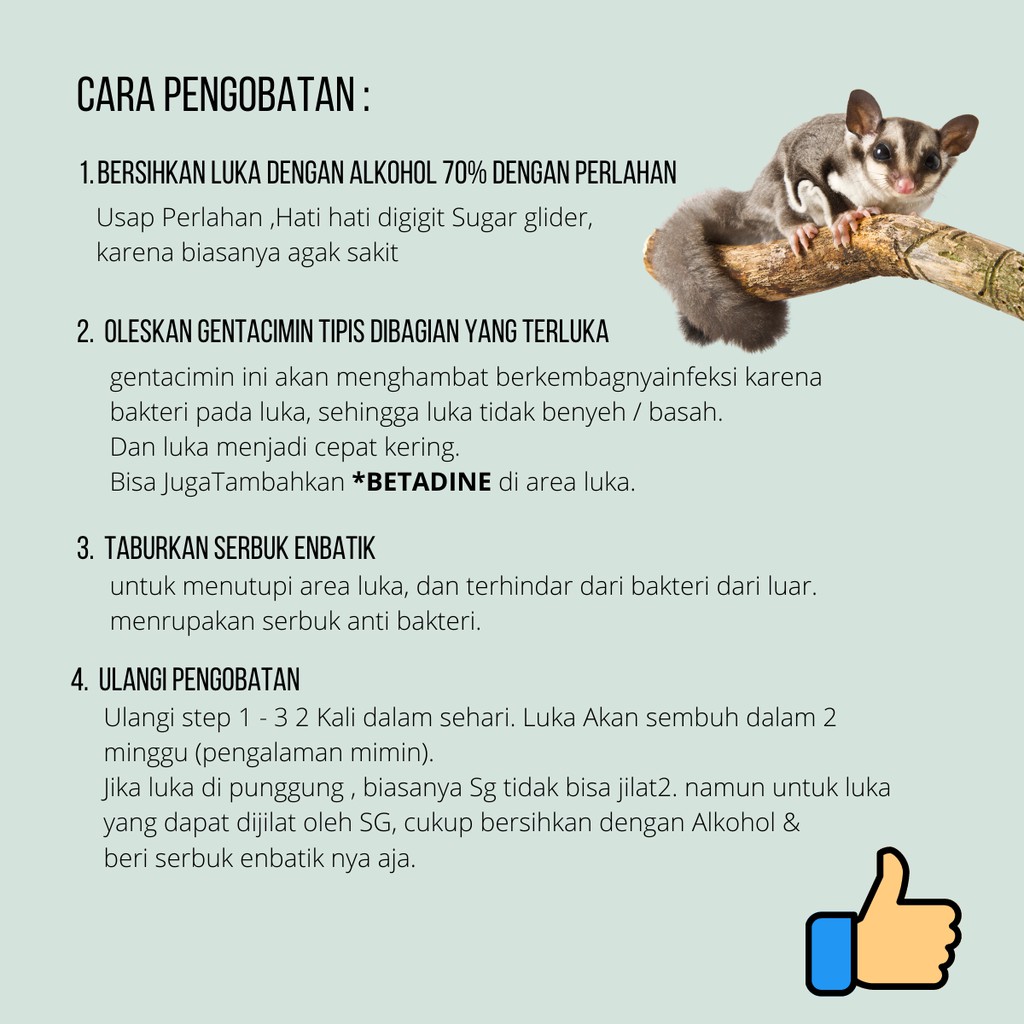 ADEWAP GLIDER Paket Hemat Obat Terluka Hewan Sugar Glider