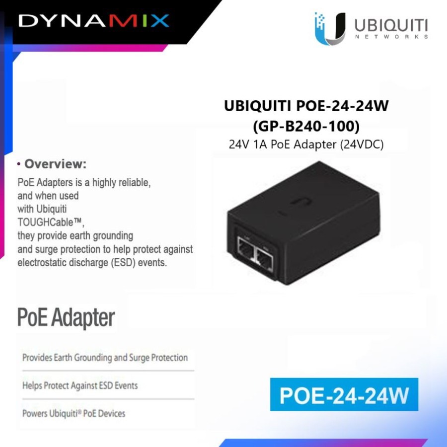 Ubiquiti PoE Adapter GP-B240-100 24V 1A POE-24-24W