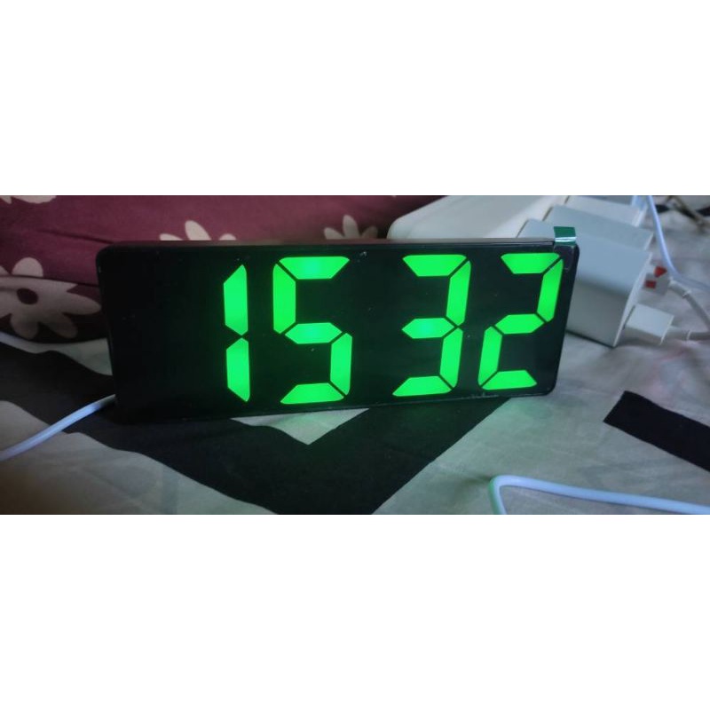 Jam Meja Digital Alarm LED Clock Sonifer Sensor Suara &amp; Sensor Sentuh