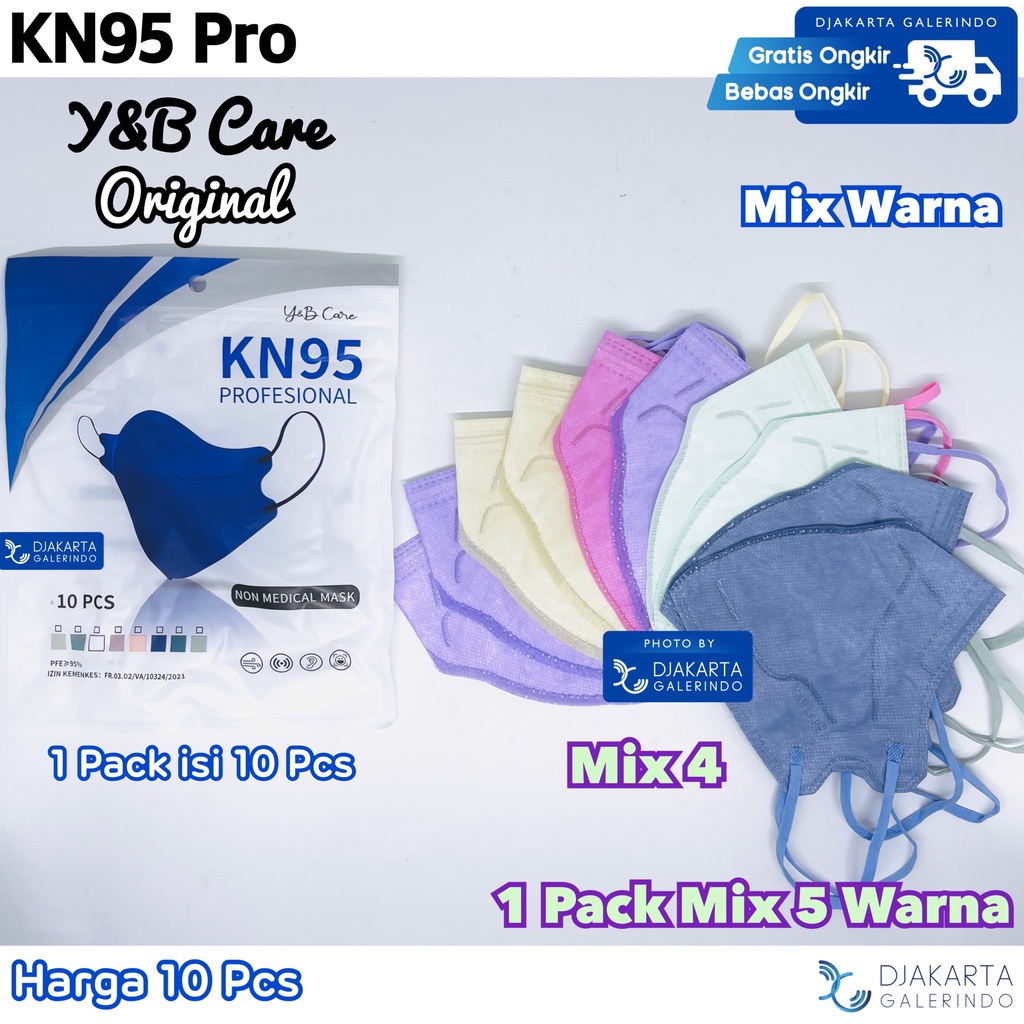 Masker KN95 Pro RAVA Care Mix Warna isi 10Pcs