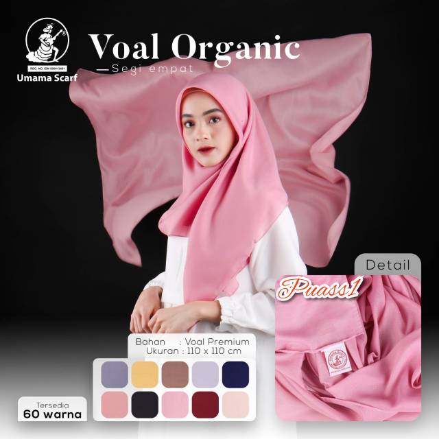 Jilbab Umama Voal Organic Plain umama satuan
