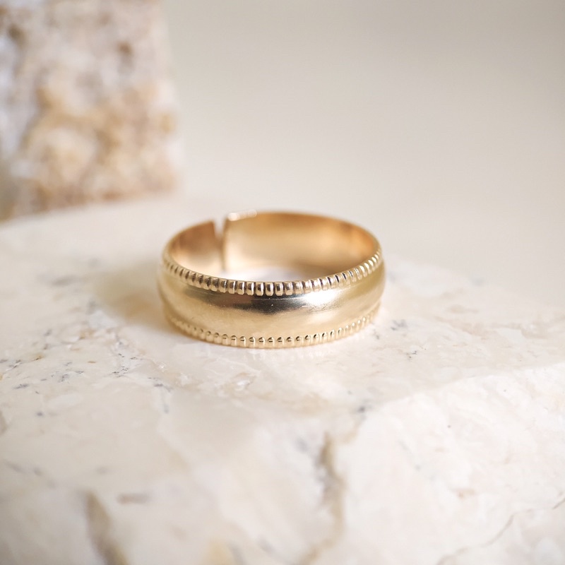 HENJU BY GRACY | Simple Band Ring 14K Gold Filled | Open Back | Unisex Ring | Couple Ring | Cincin T