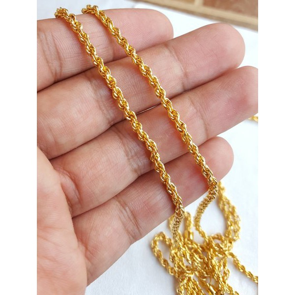 KALUNG TITANIUM RANTAI TAMBANG GOLD KOREA STYLE ANTI KARAT SELAMANYA TERMURAH BAGUS HIGQUALITY