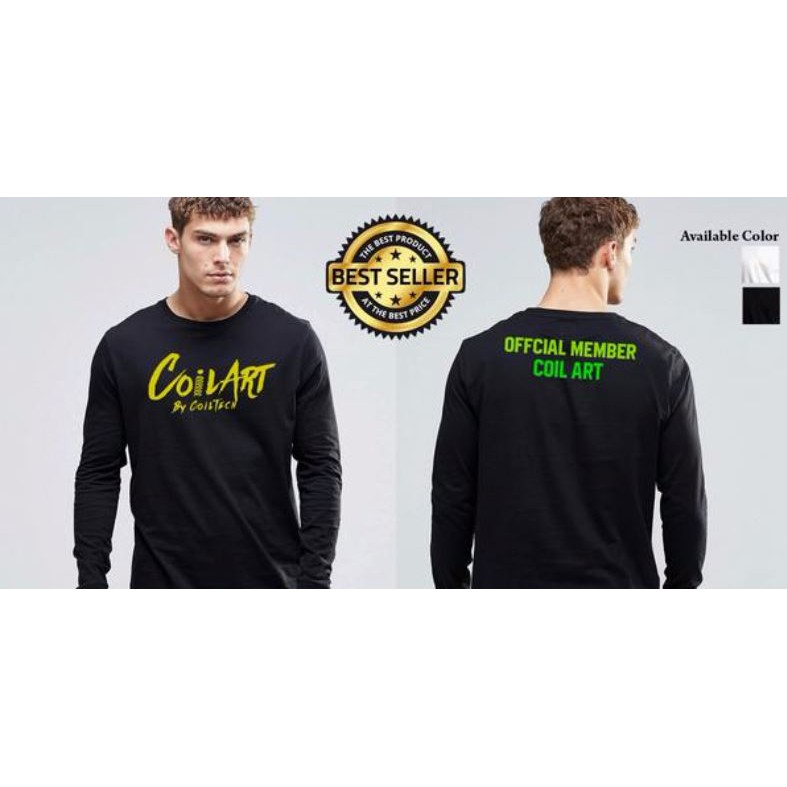 PREMIUM TSHIRT KAOS OFFICIAL MEMBER COIL ART LENGAN PANJANG - VAPE COIL ART