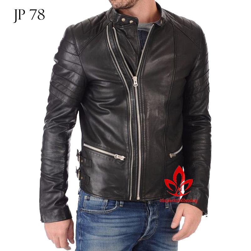 (COD) Super Kualitas Jaket Kulit Sintetis Premium Jaket Kulit Pria - JP 78