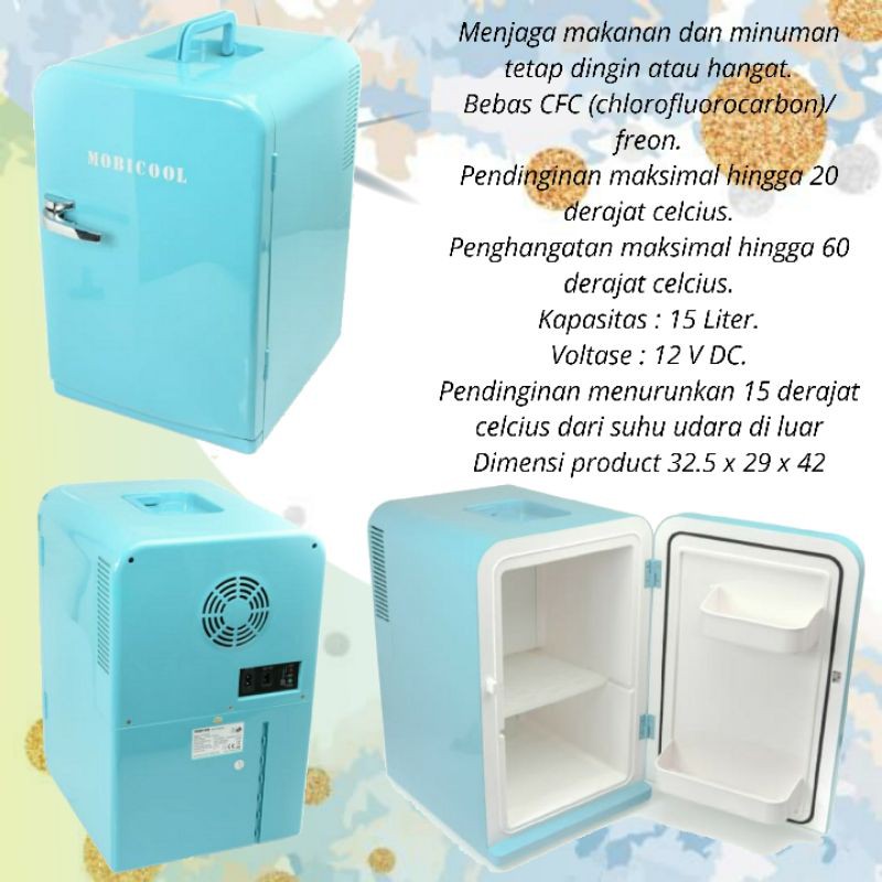 Cooler Box 15 liter box pendingin BLUE di mobil by mobicool