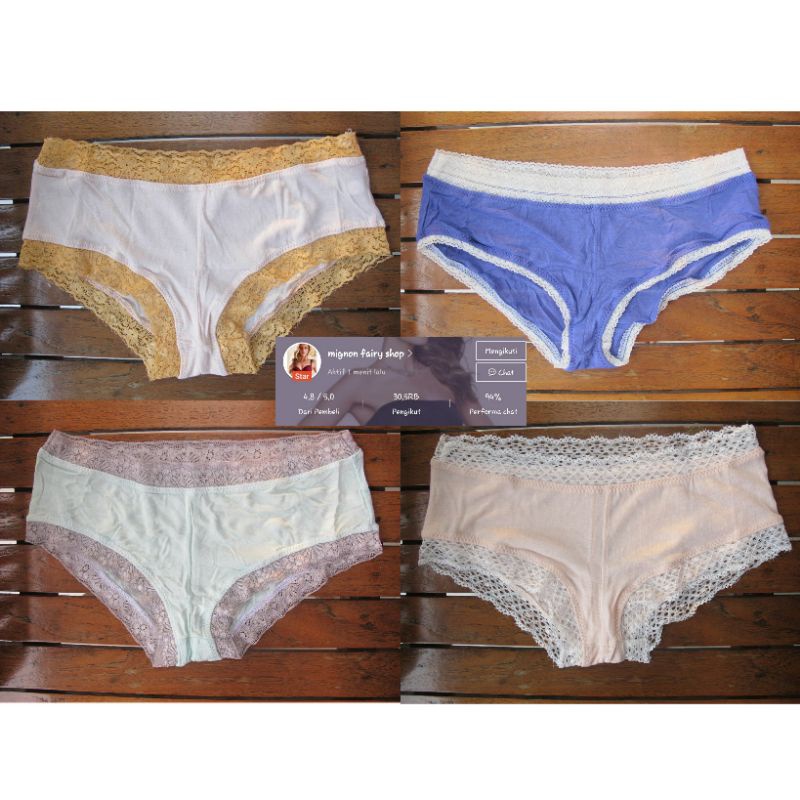 Panty Cotton Lace Sample Prima Bella By Esmara Celana Dalam Katun Size M L