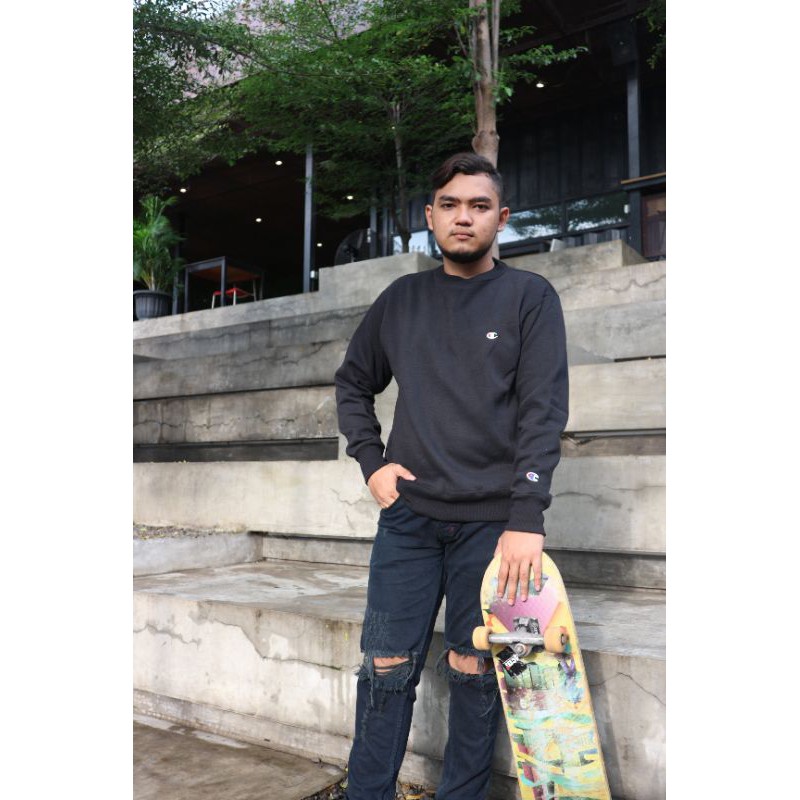 CHAMPION Crewneck Basic Black