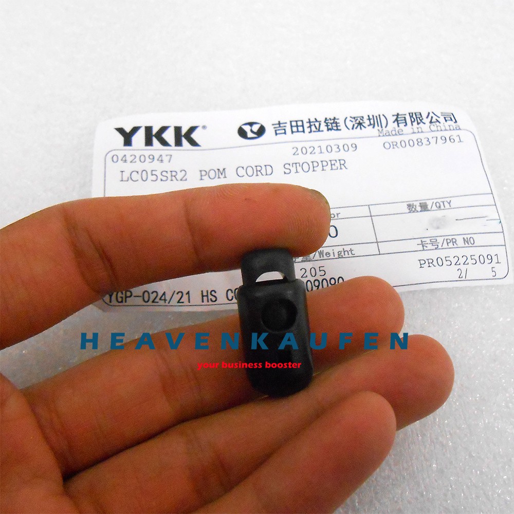 Stopper Tali / Cord Stopper YKK Poly Acetal POM Model Botol Warna Hitam Type B