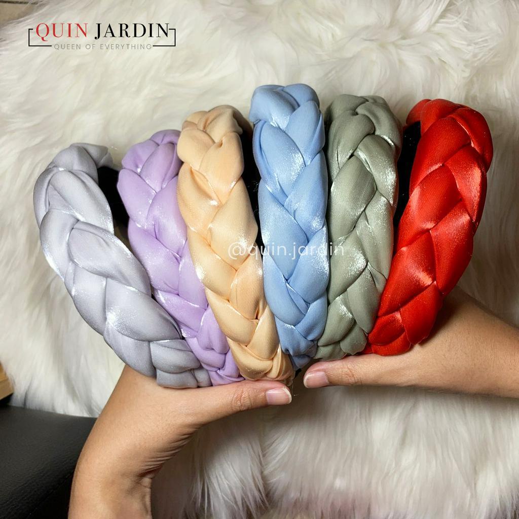 Bando Rambut Kepang Kain / Bando Kepang Kain Chiffon Polos / Bando Korea Bandana Wanita Kepang Kain 