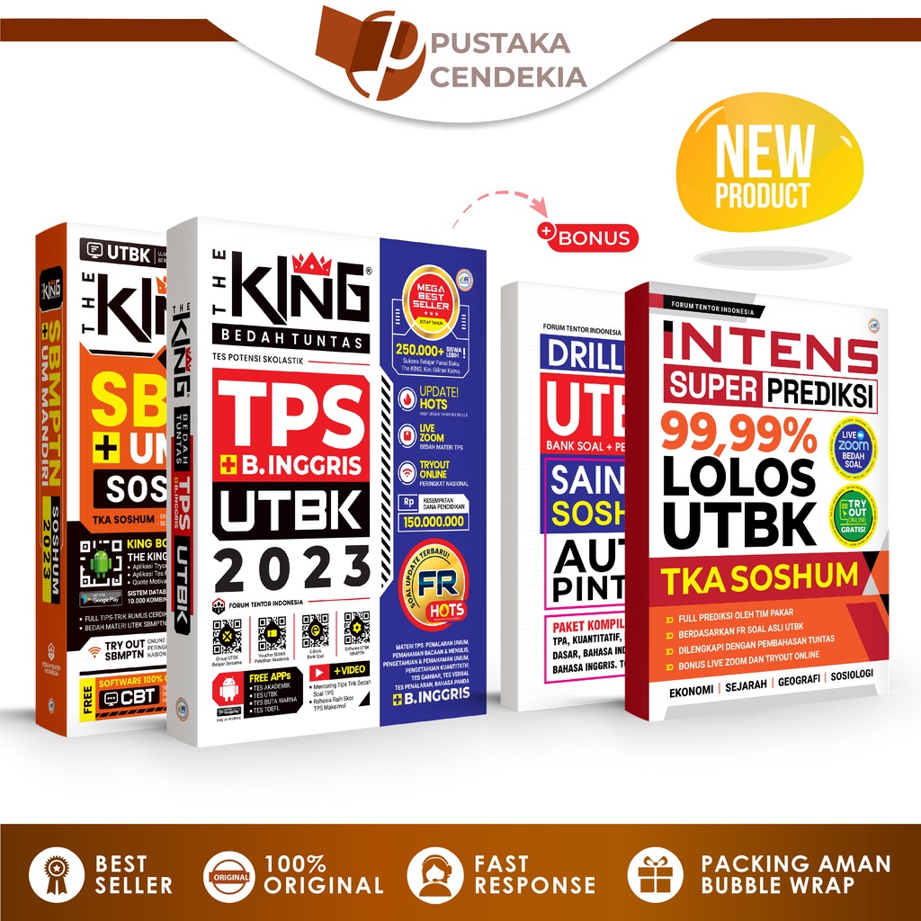PAKET HEMAT THE KING SAINTEK - SOSHUM 2023 + THE KING TPS 2023 BONUS BUKU INTENS UTBK-1