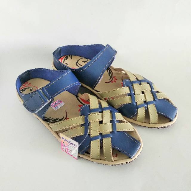 SANDAL CASUAL WANITA KICKERS SENDAL FLAT KASUAL JEPIT SELOP SLOP SLIP ON JAPIT CEWEK TALI