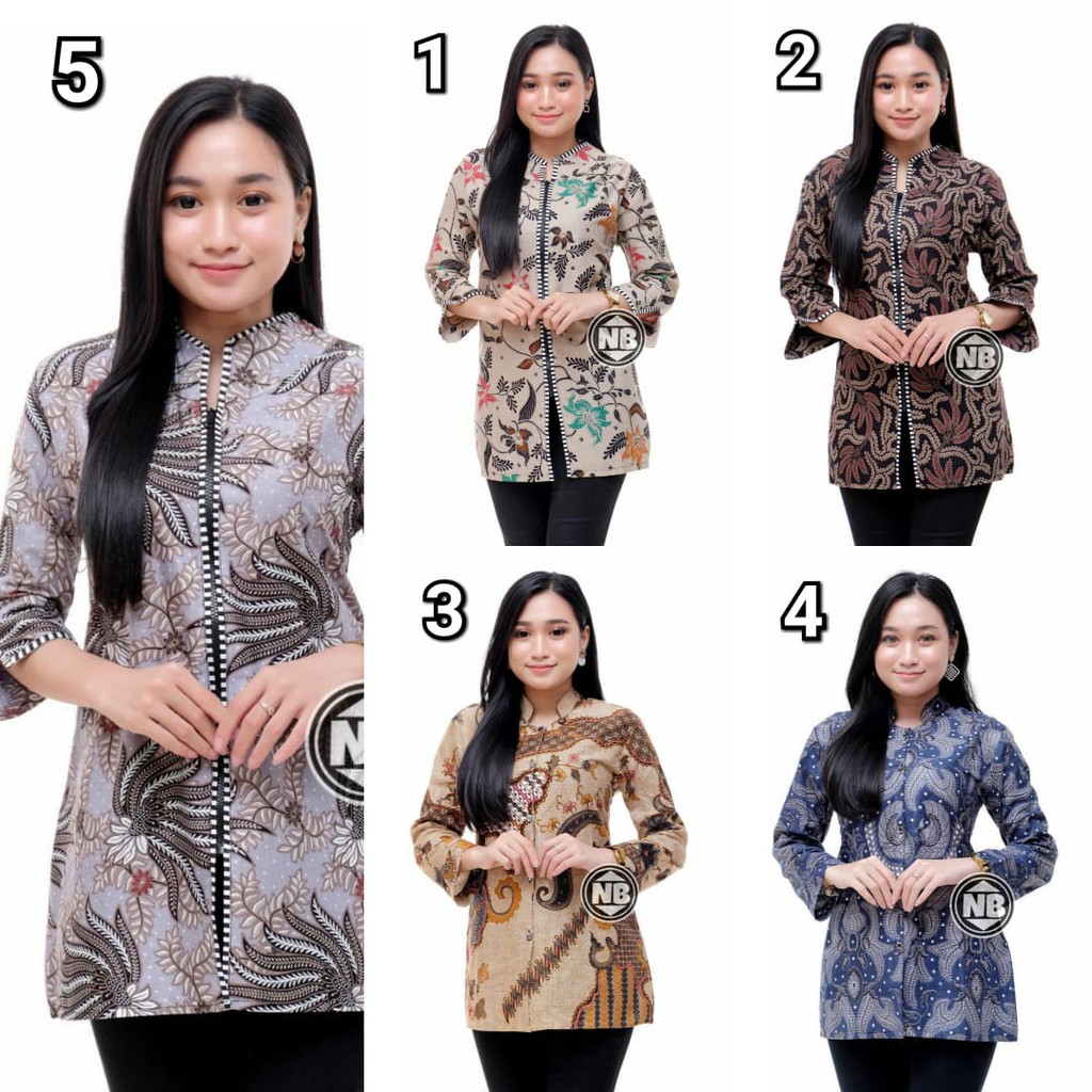 Atasan batik wanita motif baru M L XL XXL baju fashion wanita kantor dan baju nikahan motif baru