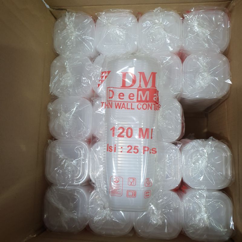 Thinwall DM Container 120 ML 150Ml / Kotak Makan DM 120ml 150 Ml SQ/SegiEmpat 25Set
