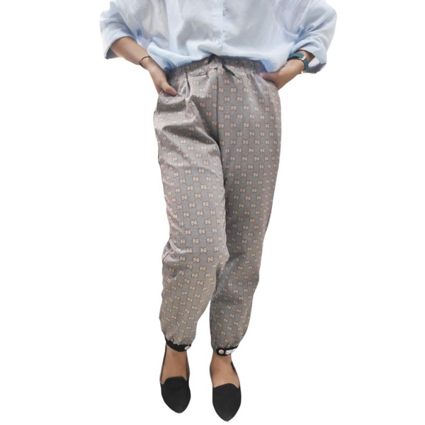 CELANA PANJANG WANITA MODEL JOGGER PANJANG BELAKANG MOTIF KOTAK IMPORT KUYIFEI