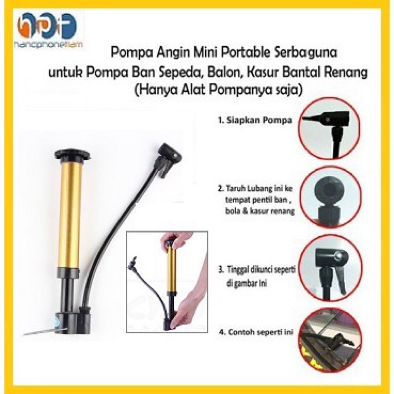 Pompa Ban Sepeda Mini Manual/Pompa Udara/Pompa angin Sepeda portable