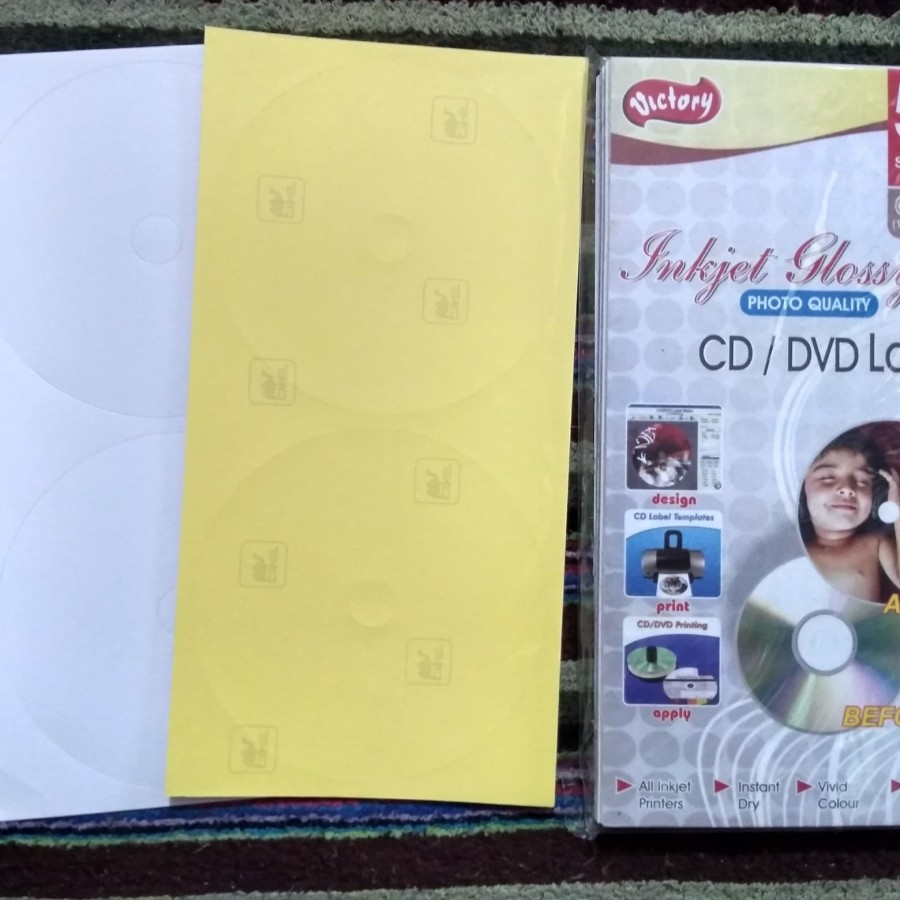 

Label CD-DVD Inkjet Sticker Camel Glossy Isi 50 Lembar