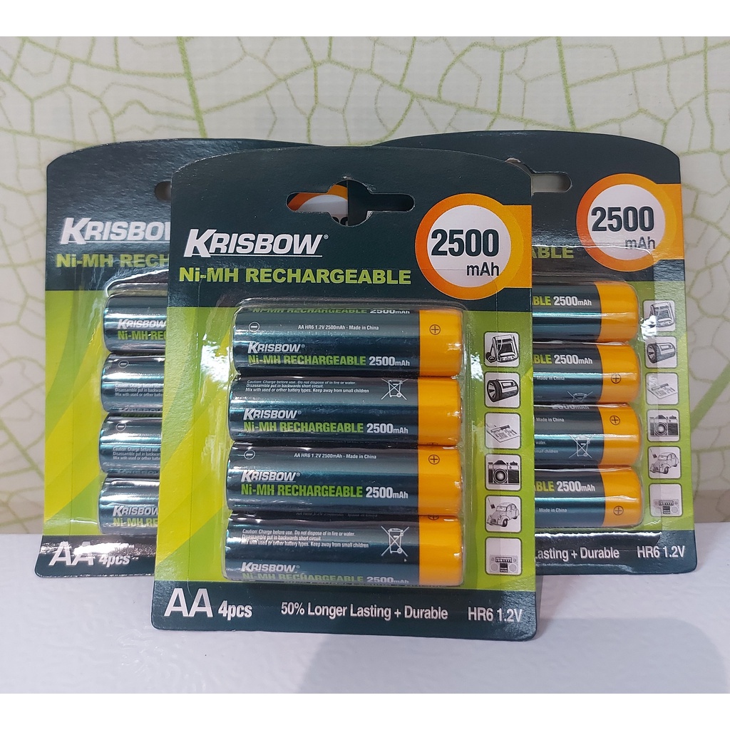 KRISBOW BATERAI RECHARGE AA 2500 mAh / BATERAI CAS ISI 4 / BATERAI REMOTE