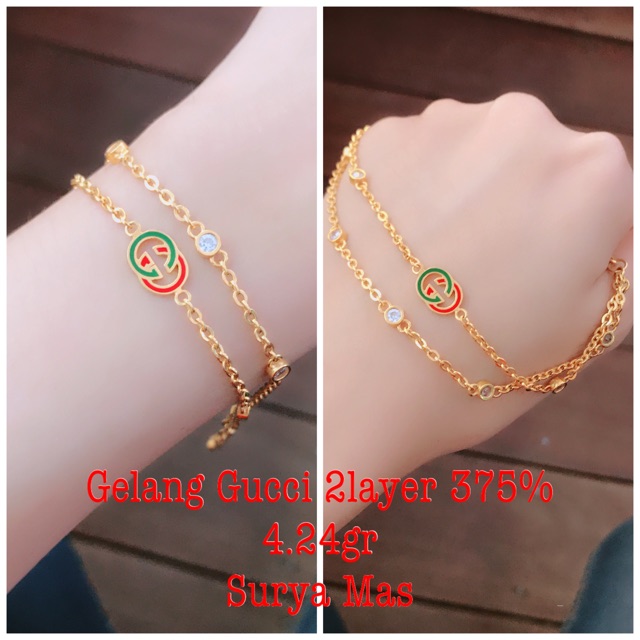 Gelang rantai emas 375%