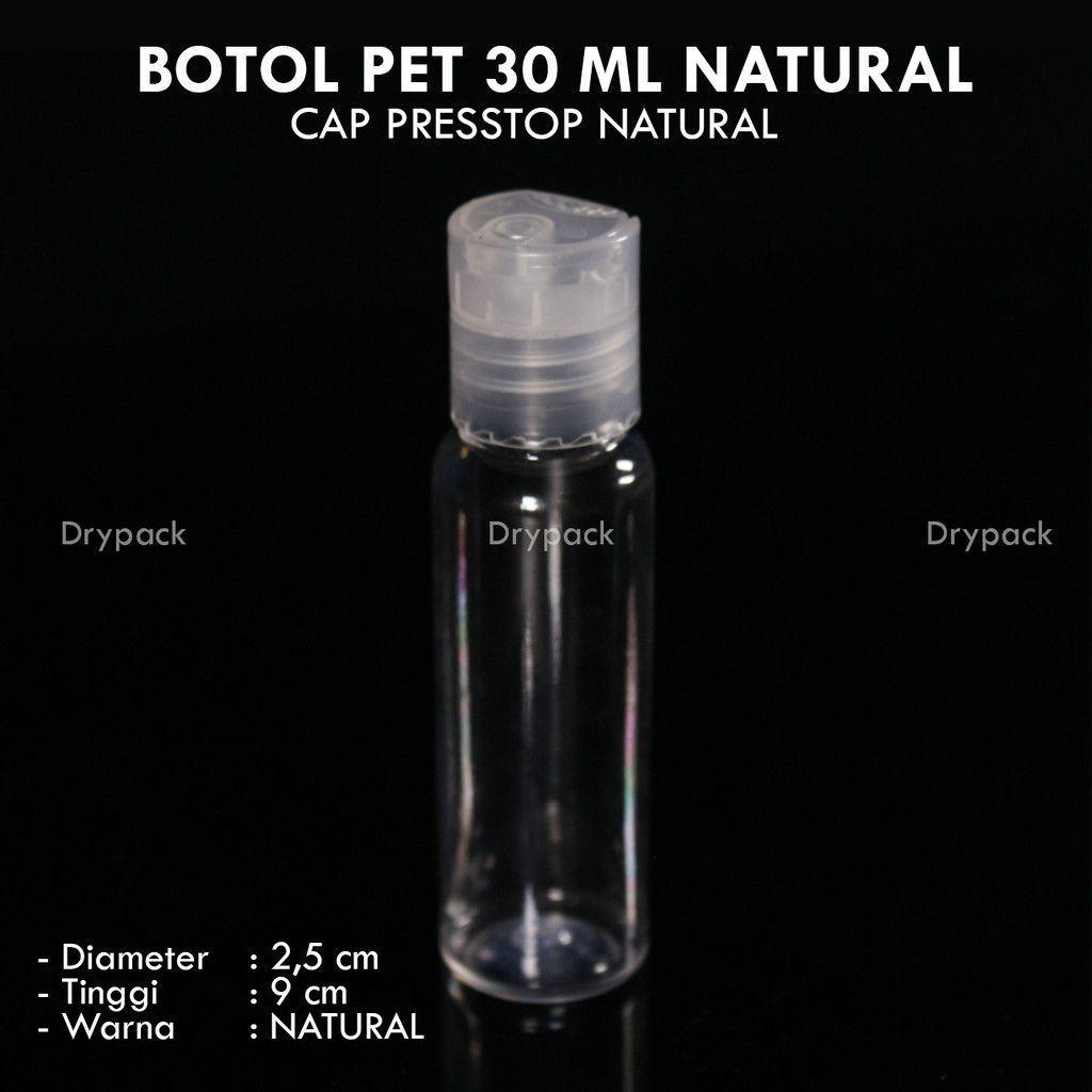 Botol Presson 30 ml Natural tutup Natural