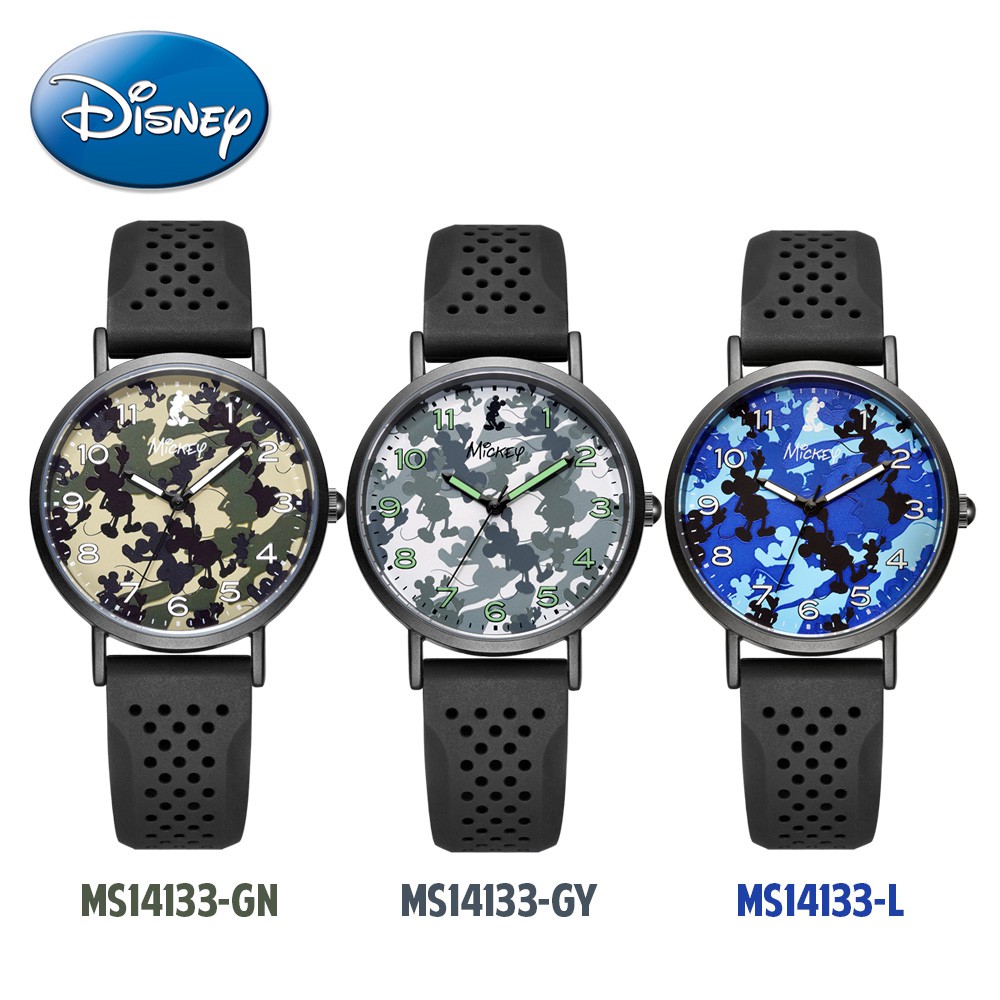 Disney Original MS14133 Camouflage Mickey Jam Tangan Wanita Pria Unisex Design Simple &amp; Stylish