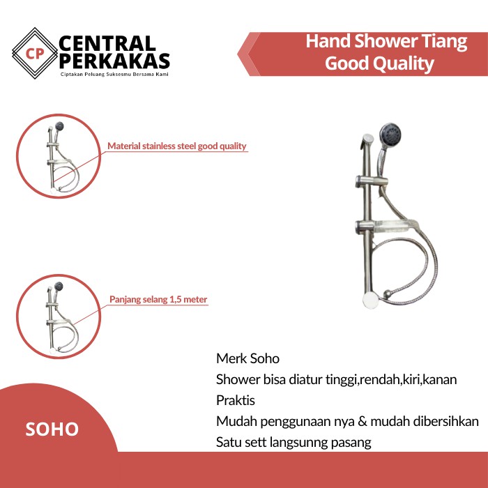 Jual Hand Shower Keran Shower Tiang Set Soho Standing Pancuran Kamar